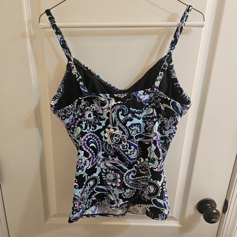 Lands' End Blue and Purple Floral Top - Picture 2 of 4